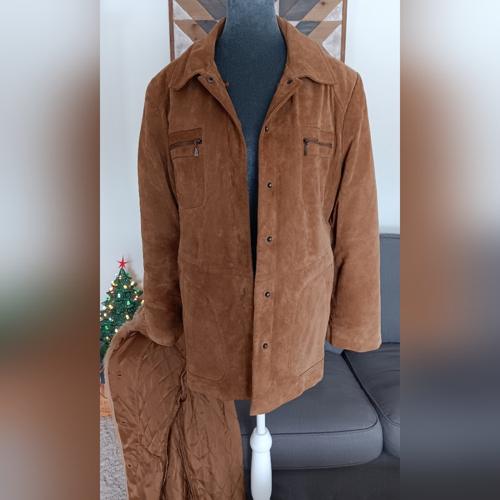 Vintage 90s Y2K Penny Lane Jacket Removable Fur Liner - Picture 11 of 16